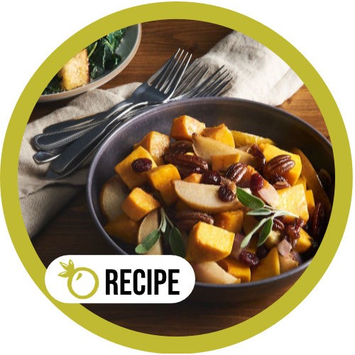 (Recipe) Roasted Butternut Squash with Pears Shallots, Sage and Pecans